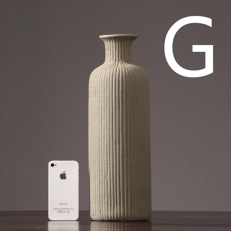 Elegant Gray Ceramic Floral Vase Pot