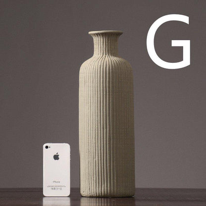 Elegant Gray Ceramic Floral Vase Pot