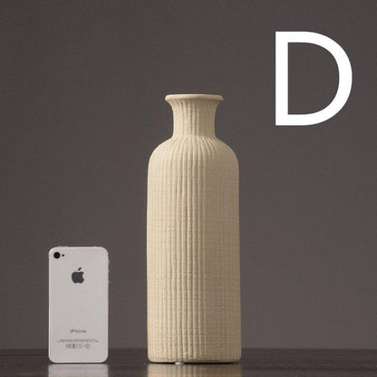 Elegant Gray Ceramic Floral Vase Pot