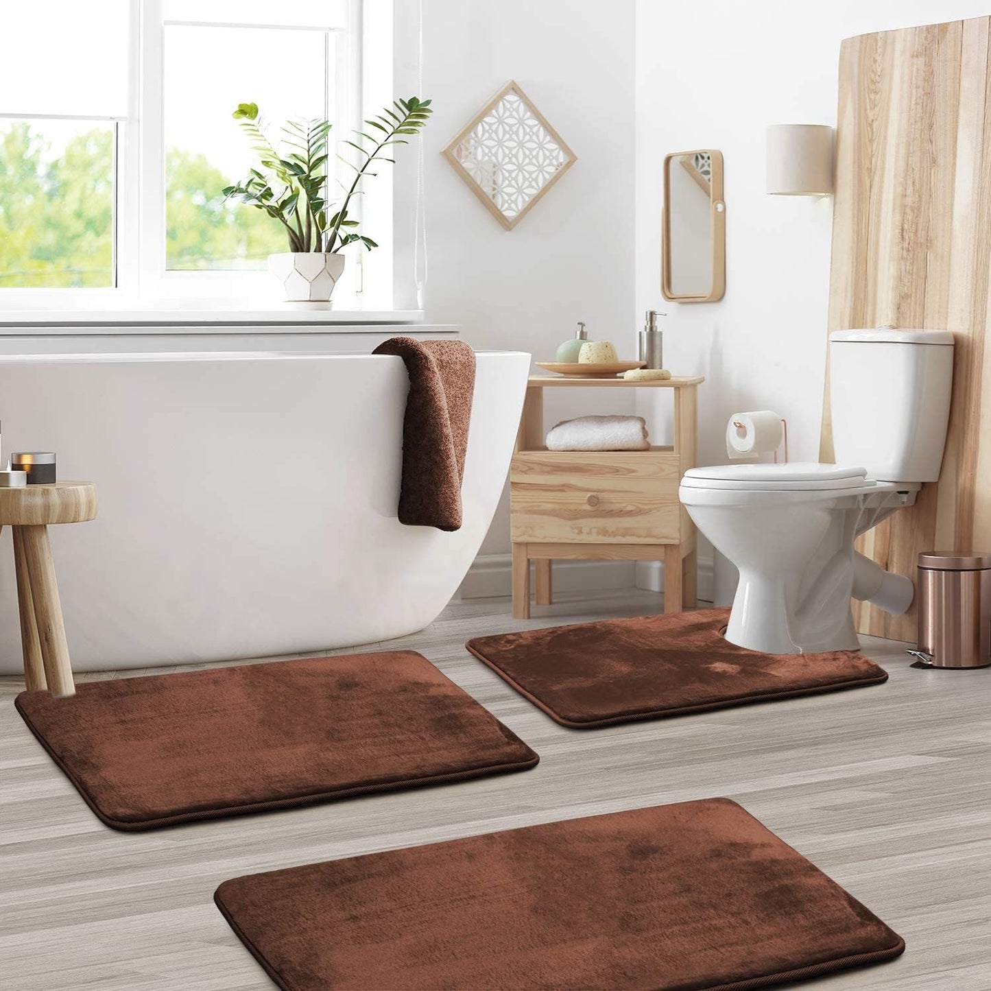 Luxurious Memory Foam Bath Mat Set, Gentle and Quick Dry