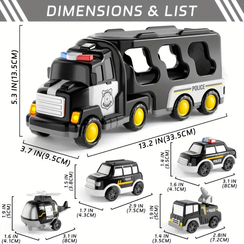 Racing Police Car Toy with Flashing Lights