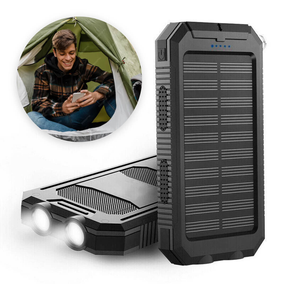 Portable Solar Powered Charger 500000mAh Waterproof Battery Pack - Luxicro