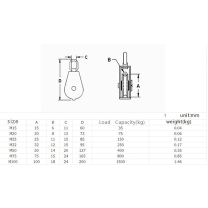 Heavy Duty Steel Swing Pulley Block