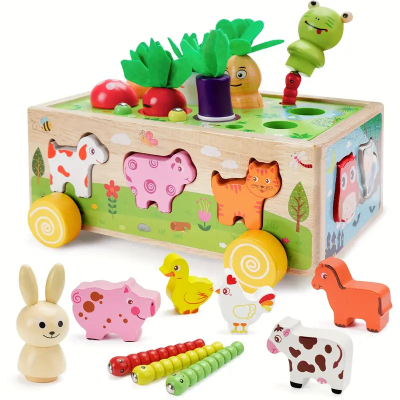Vibrant Wood Educational Building Blocks - Luxicro