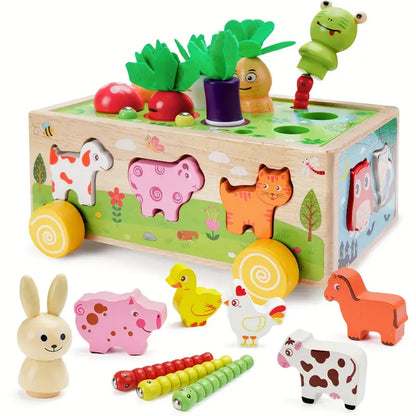Vibrant Wood Educational Building Blocks - Luxicro