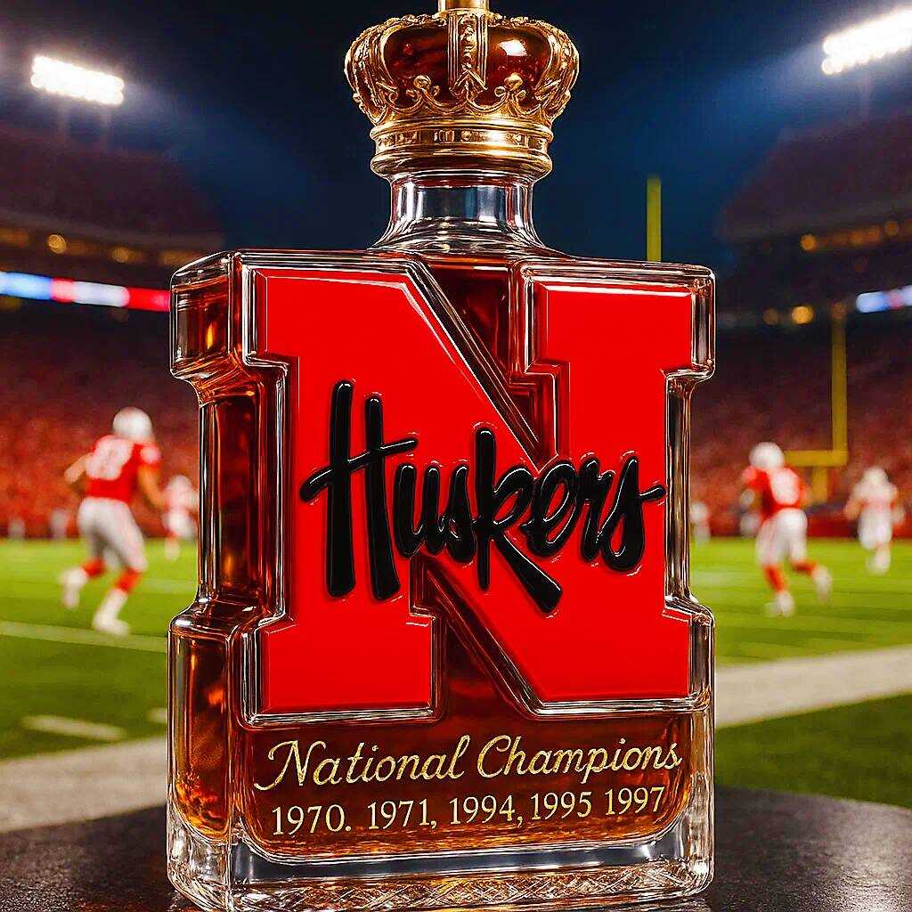 Official Nebraska Cornhuskers Champions Whiskey Decanter - Luxicro