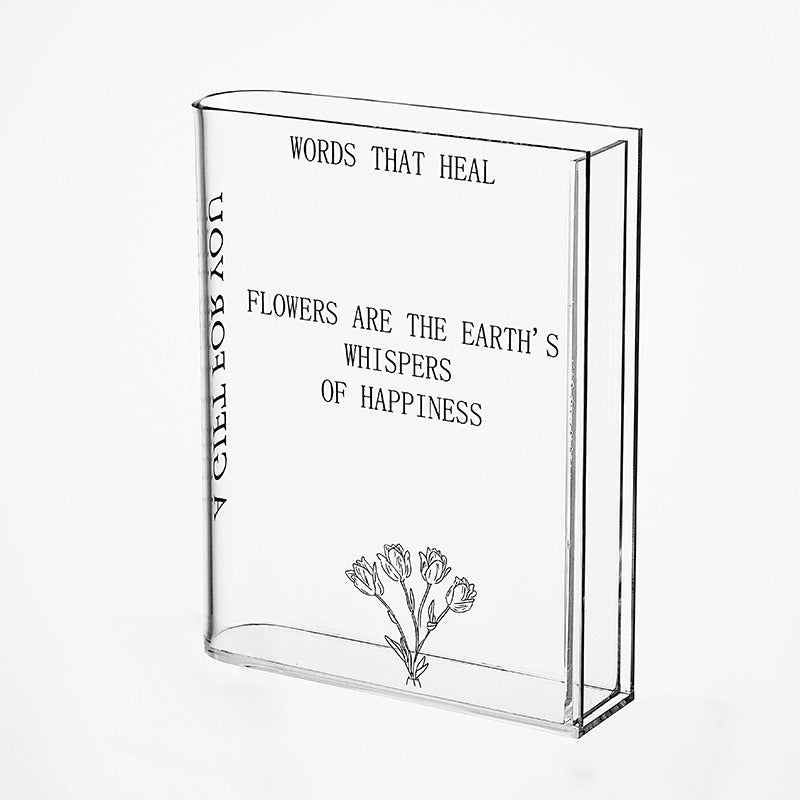 Beautiful Glass Book Vase – Deluxe Flower Decor - Luxicro