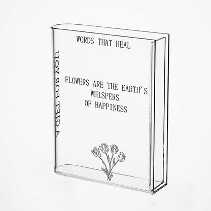 Beautiful Glass Book Vase – Deluxe Flower Decor - Luxicro