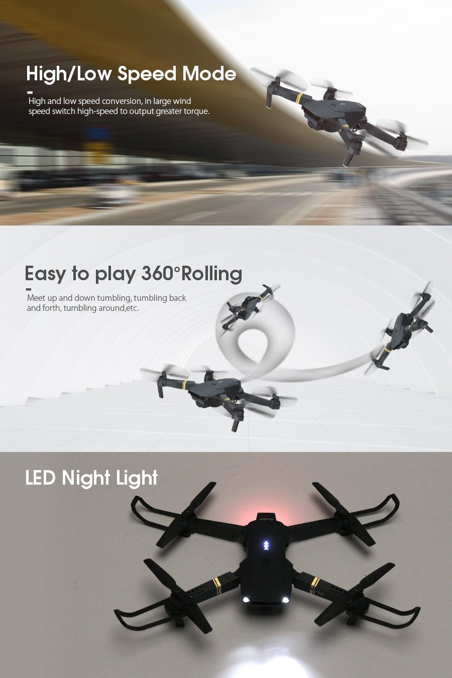 Compact Lightweight HD Foldable Drone 2MP Camera