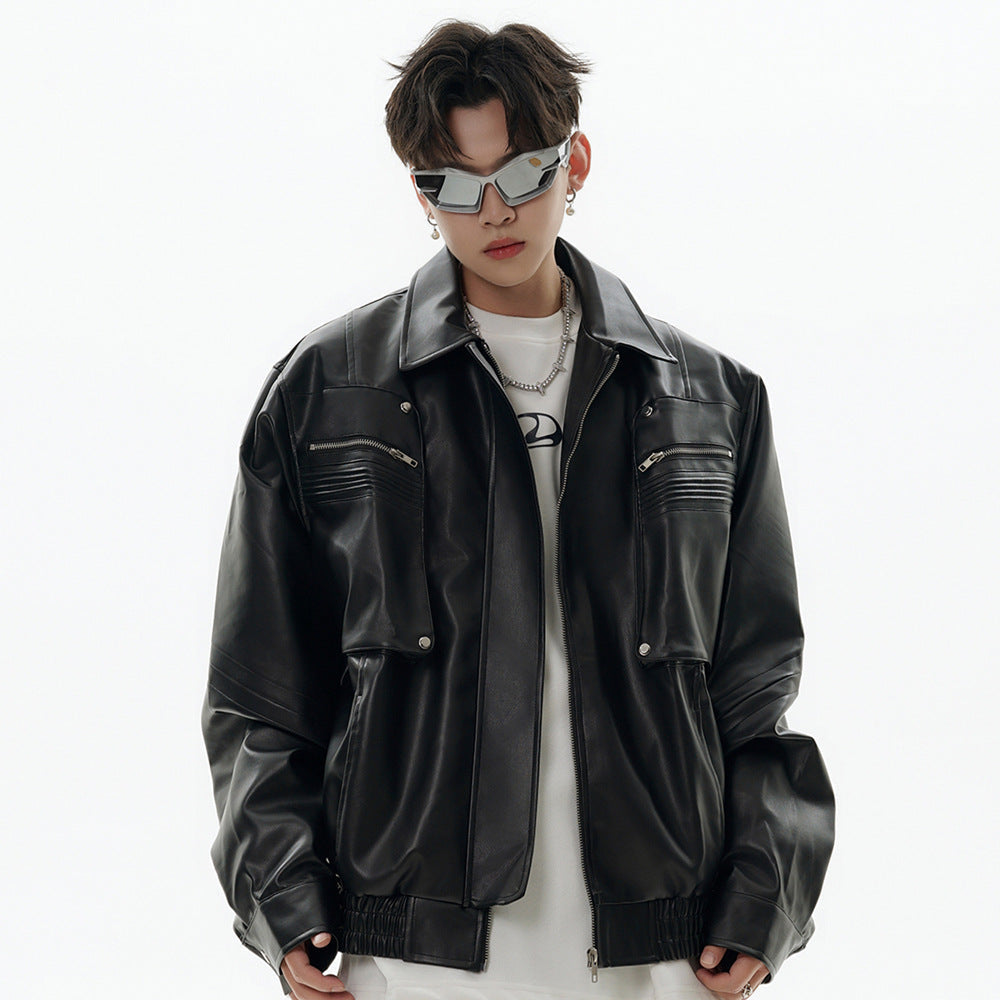 Tough Mens Biker Leather Jacket - Luxicro