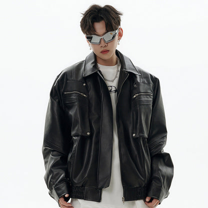 Tough Mens Biker Leather Jacket - Luxicro