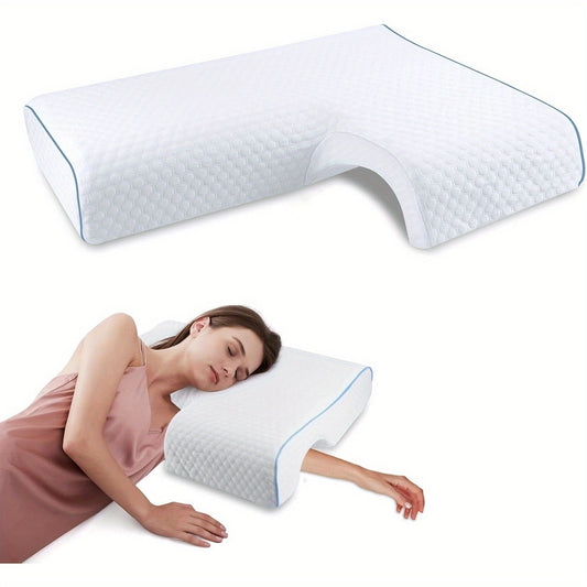 Contoured Support Pillow - Ergonomic Neck and Back Relief - Luxicro