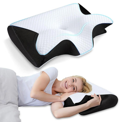 Contoured Neck Pillow For Back Support And Relief