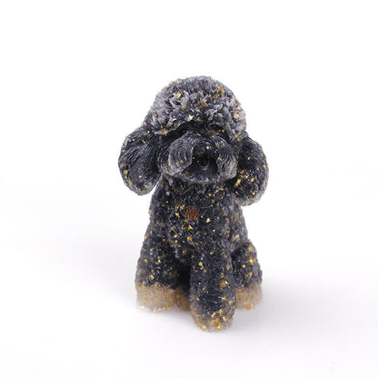 Shiny Gemstone Dog Ornament Figure