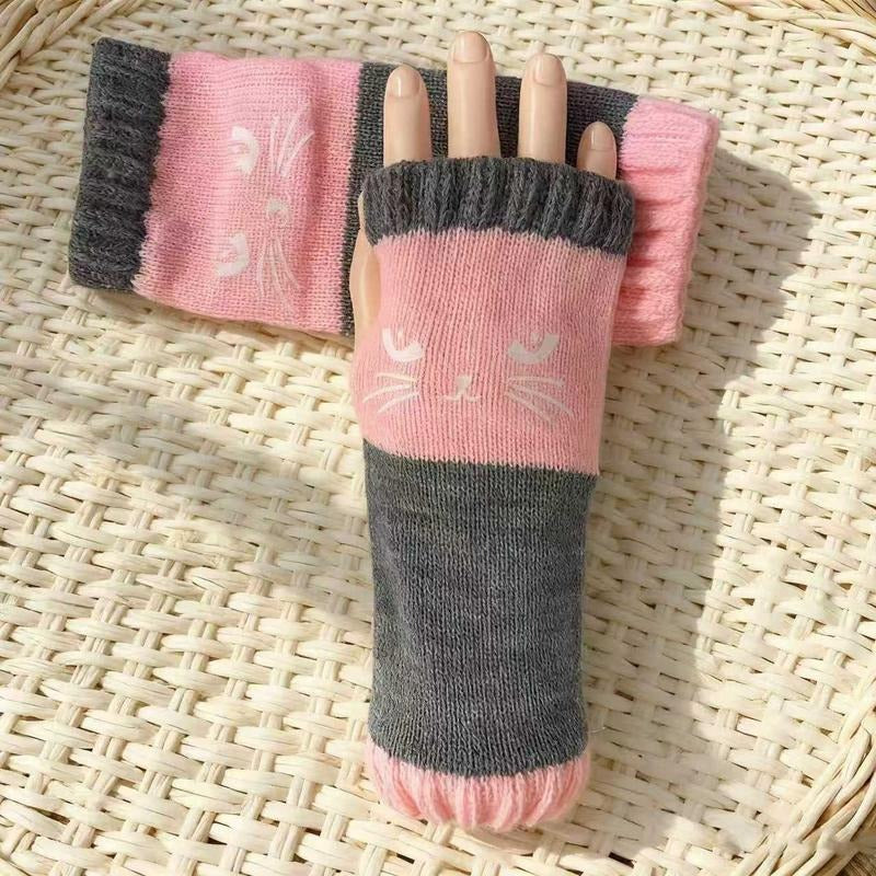 Cozy Kitty Design Touchscreen Gloves