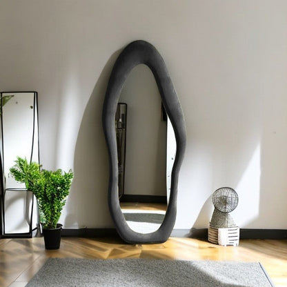 Large Round Wooden Framed Mirror