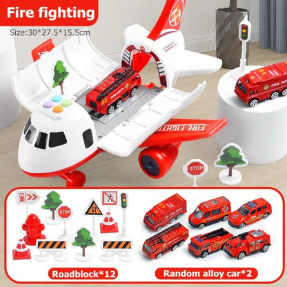 Big Plane Playset with Flashing Lights and 20 Piece Set
