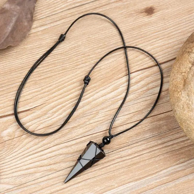 Bold Dark Gemstone Pendant Necklace