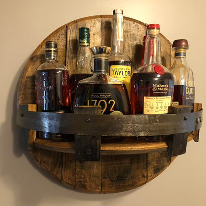 Reclaimed Wood Whiskey Barrel Shelf