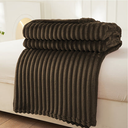 Soft Plush Throw Blanket with Woven Design