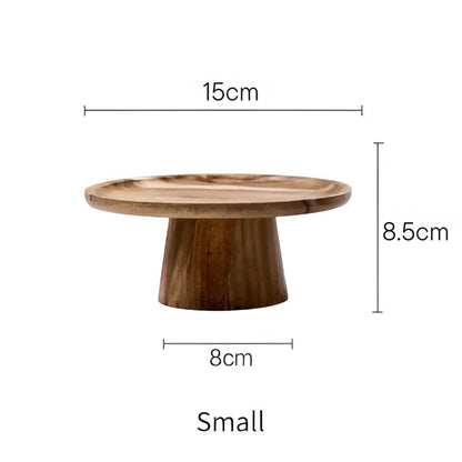 Tall Solid Wood Cake Stand