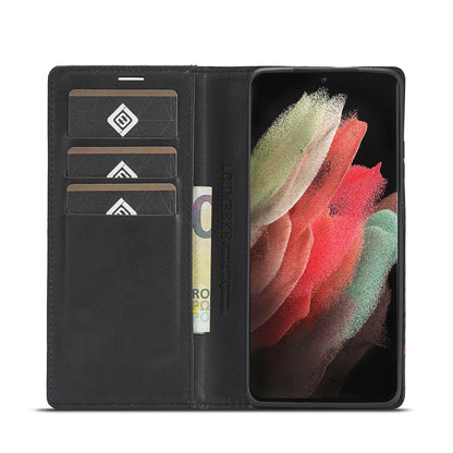 Luxury Wallet Phone Case with Card Holder and Lock