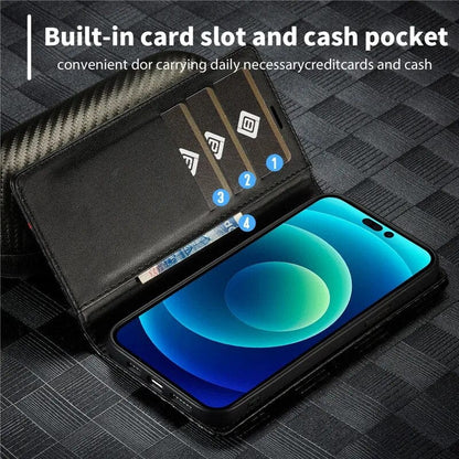Luxury Wallet Phone Case with Card Holder and Lock