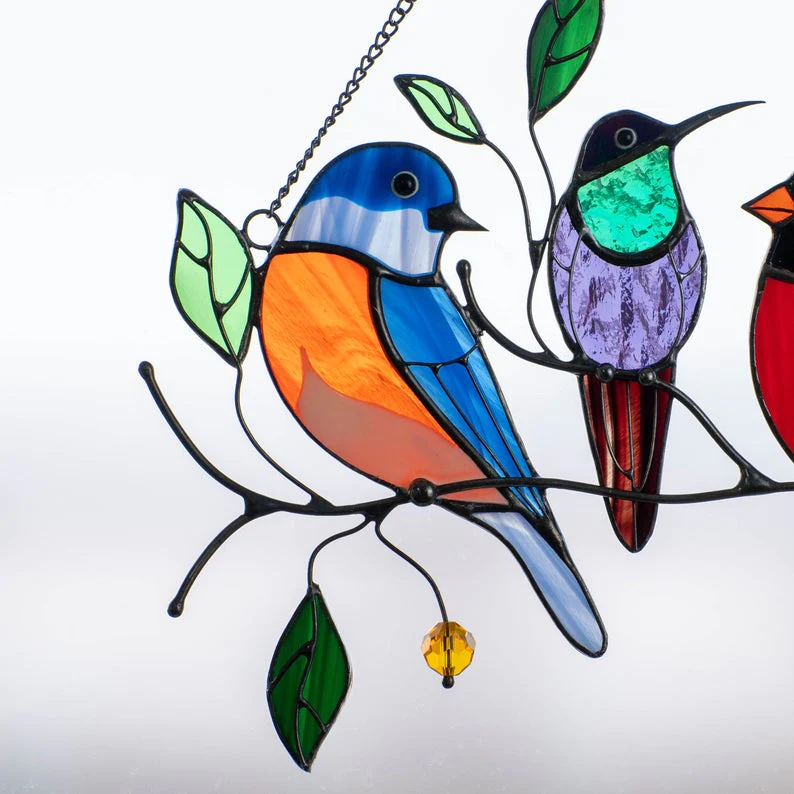 Colorful Bird Shaped Window Decorations