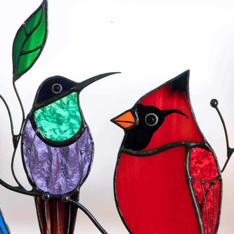 Colorful Bird Shaped Window Decorations