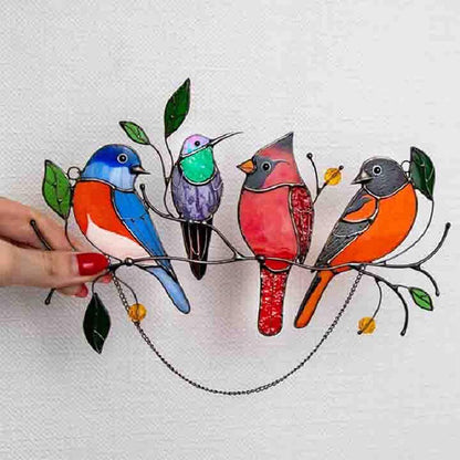 Colorful Bird Shaped Window Decorations