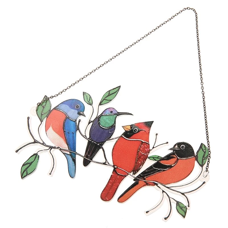 Colorful Bird Shaped Window Decorations