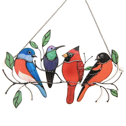 Colorful Bird Shaped Window Decorations