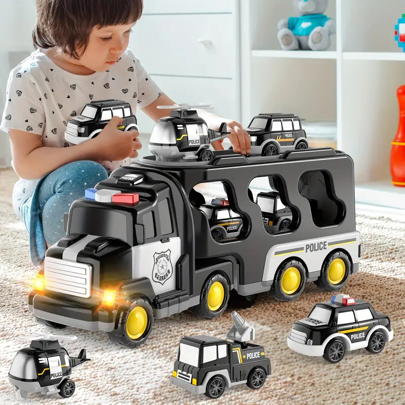 Racing Police Car Toy with Flashing Lights