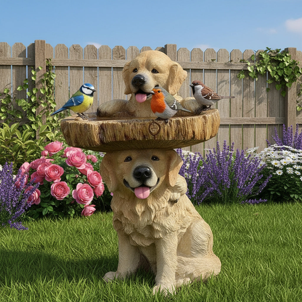 Adorable Dog Garden Stone Statue