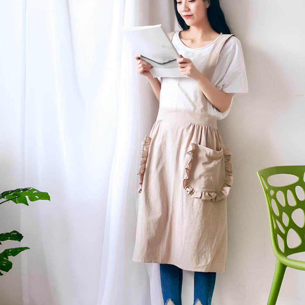 Feminine Floral Pockets Apron