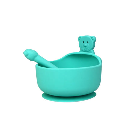 Soft Baby Feeding Bowl Set with Spoon and Suction Base - Luxicro
