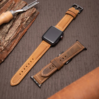 Classic Brown Apple Watch Strap - Iced Pattern