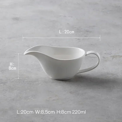 Elegant White Ceramic Sauce Dish