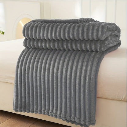Soft Plush Throw Blanket with Woven Design