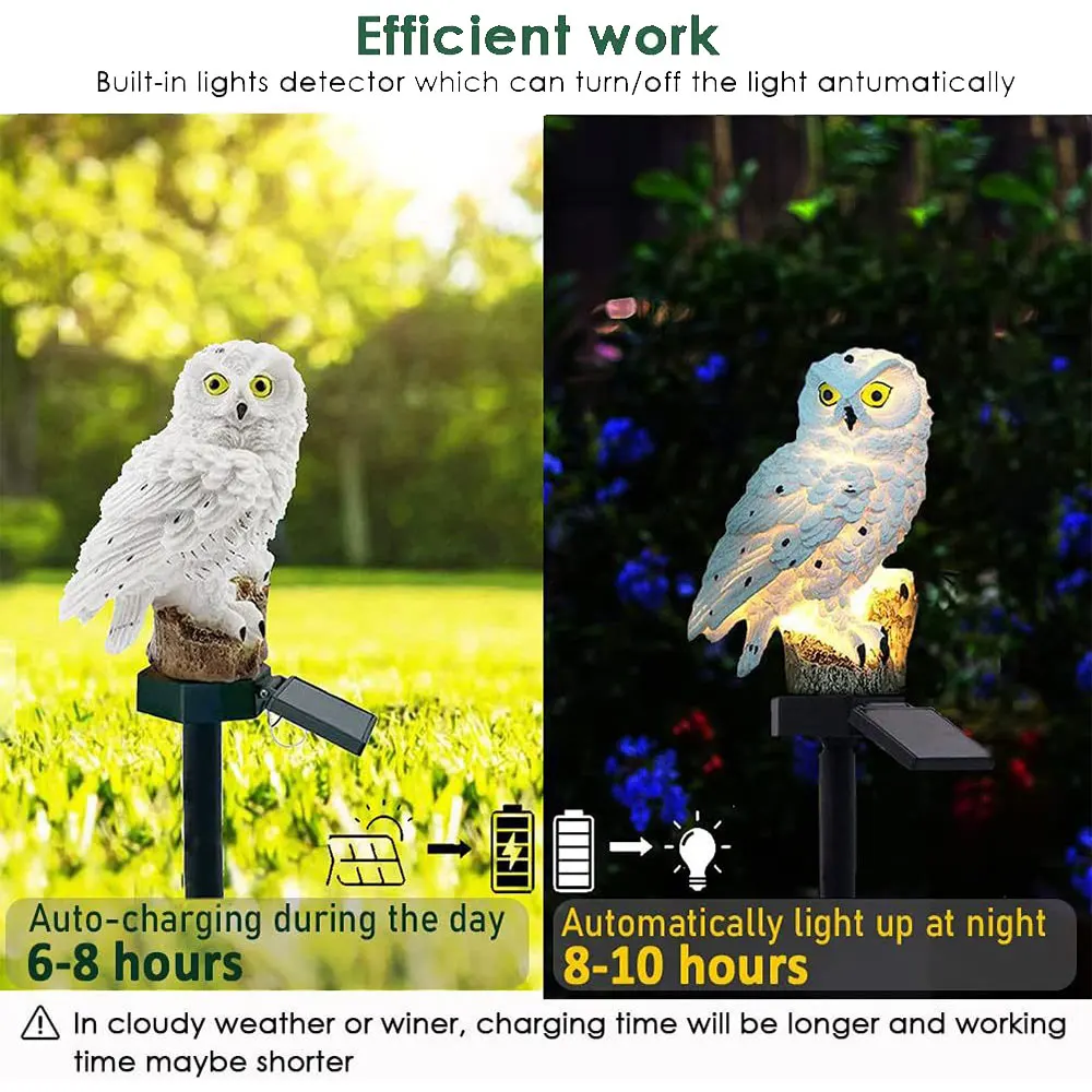 Solar Powered Owl Garden LED Light Set
