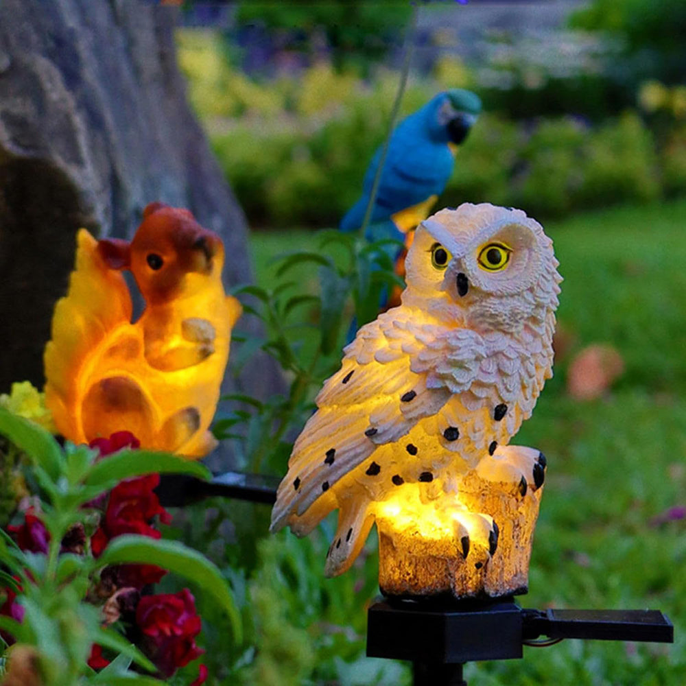 Solar Powered Owl Garden LED Light Set