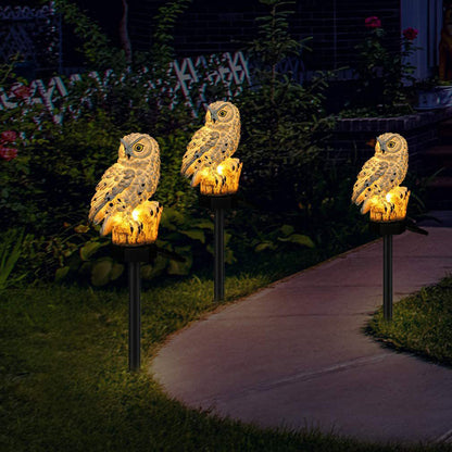 Solar Powered Owl Garden LED Light Set