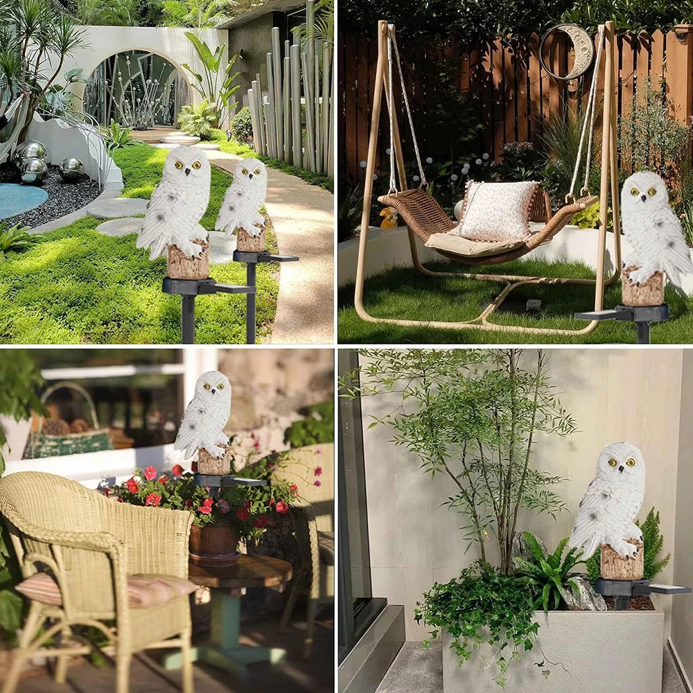 Solar Powered Owl Garden LED Light Set