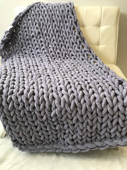 Cozy Thick Knitted Throw Blanket for Home Decor