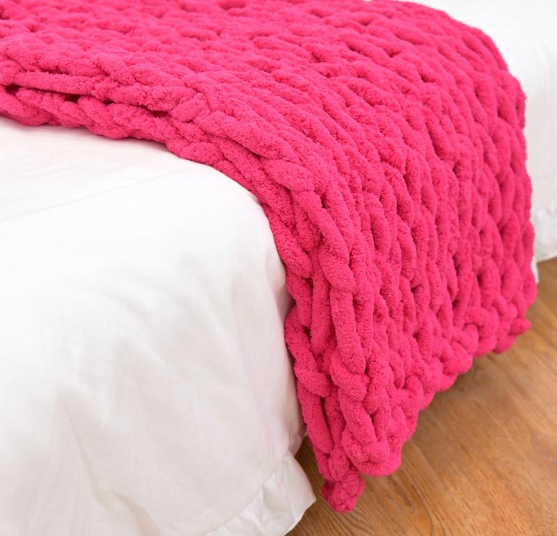 Cozy Thick Knit Throw Blanket for Home Decor