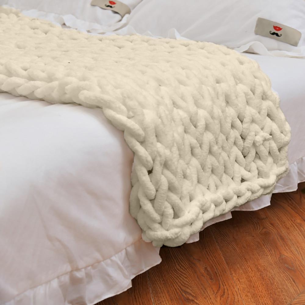 Cozy Thick Knitted Throw Blanket for Home Decor