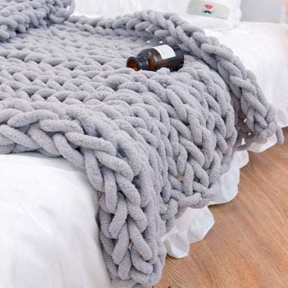 Cozy Thick Knitted Throw Blanket for Home Decor
