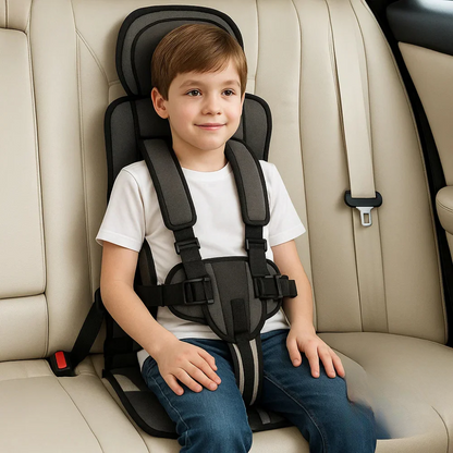Compact Kids Booster Car Seat - Lightweight Foldable Travel Seat