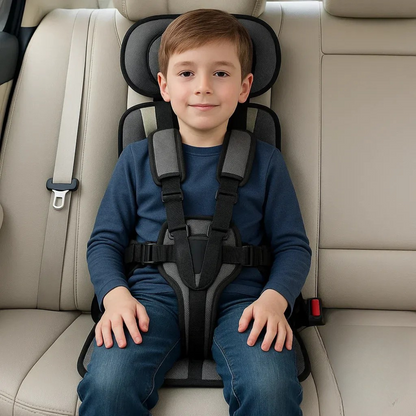 Compact Kids Booster Car Seat - Lightweight Foldable Travel Seat