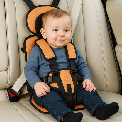 Compact Kids Booster Car Seat - Lightweight Foldable Travel Seat